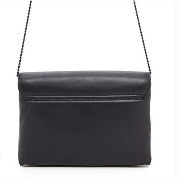 Loeffler Randall Envelope Clutch Turn-Lock Purse Black - Picture 3 of 16